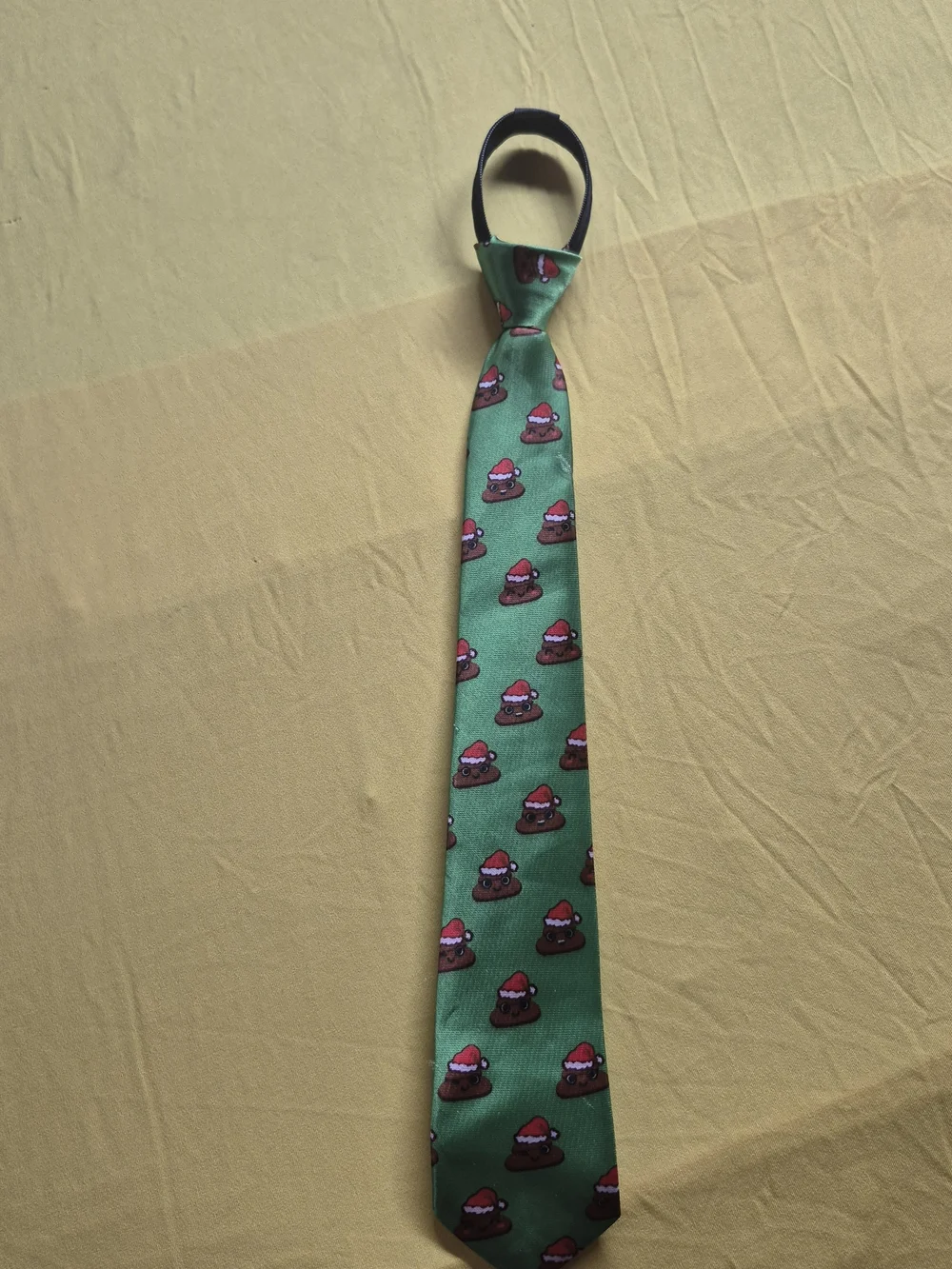 Novelty Green Holiday Poop Emoji Tie